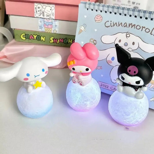 Sanrio Hello Kitty Night Light Luminous Children’s Toy Bedside Lamp Anime Cartoon Kuromi Cinnamoroll Cute Children’s