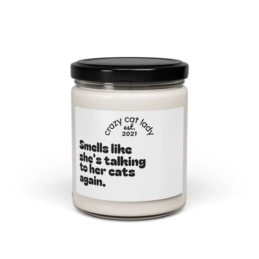 Scented Soy Candle for Cat Lovers, Perfect Gift for Crazy Cat Lady - Personalized - FloofChonk