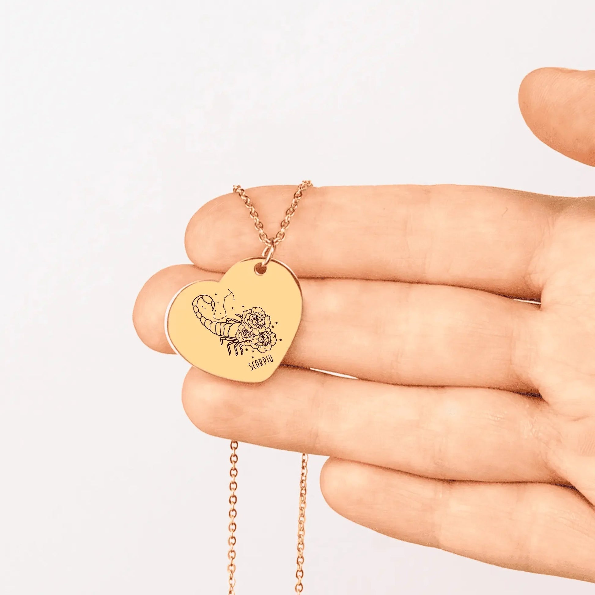 Scorpio Zodiac Sign Heart Necklace - FloofChonk