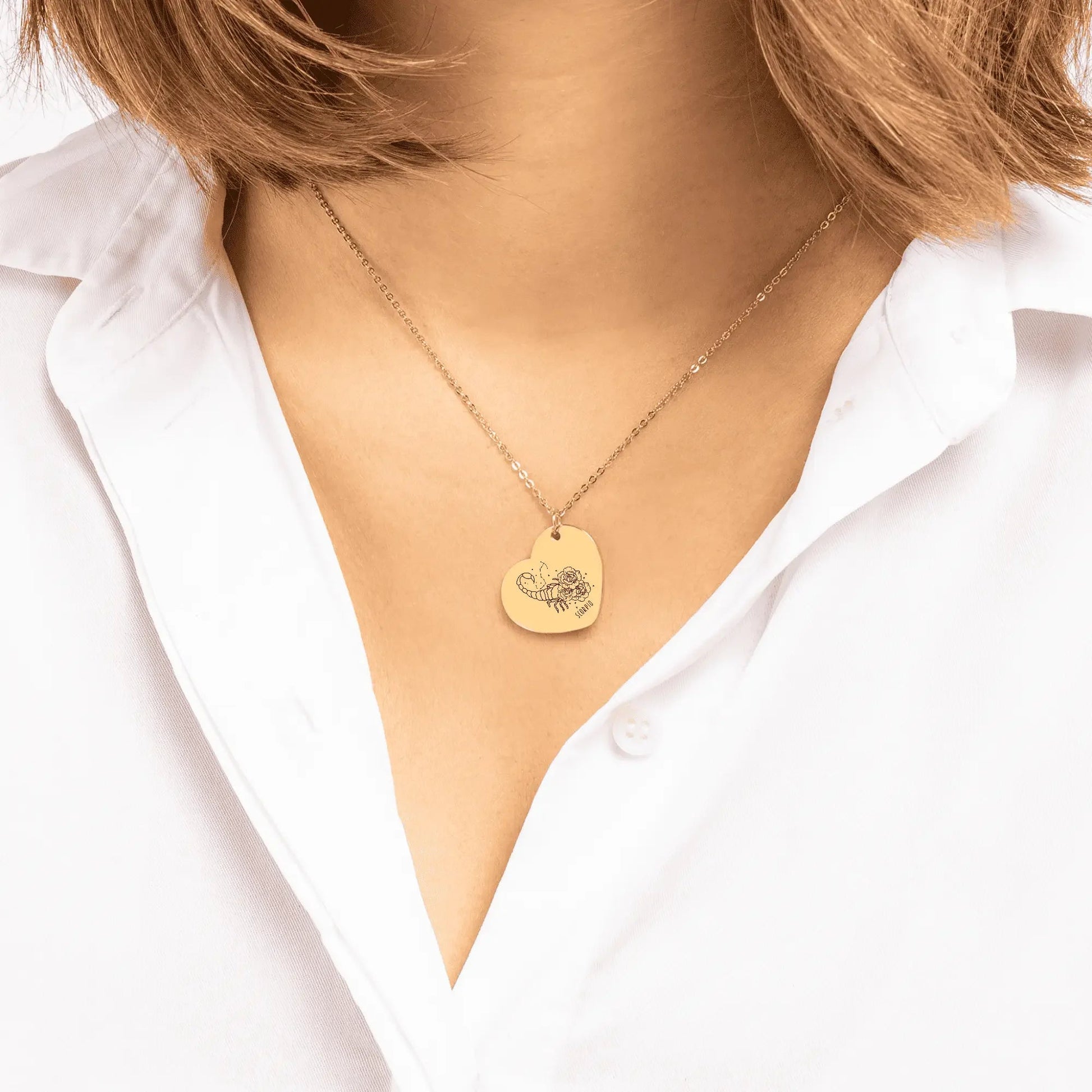 Scorpio Zodiac Sign Heart Necklace - FloofChonk