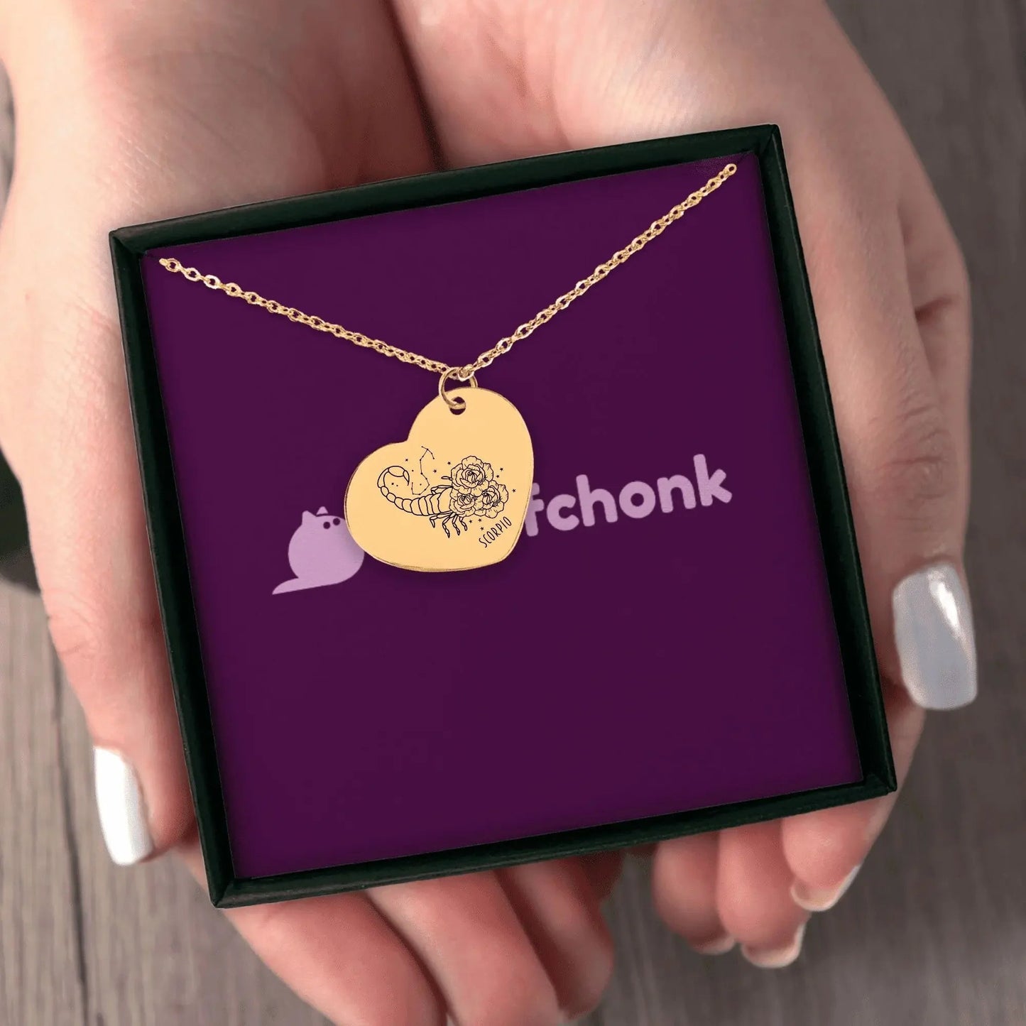 Scorpio Zodiac Sign Heart Necklace - FloofChonk