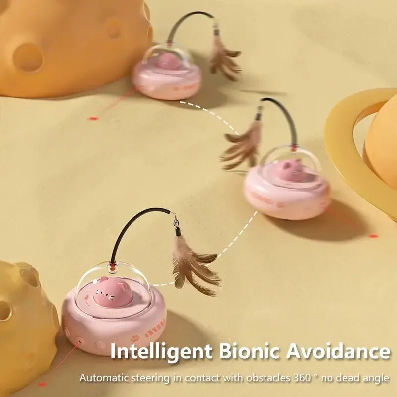 Smart UFO Cat Toy: Bell & Feather Fun - FloofChonk