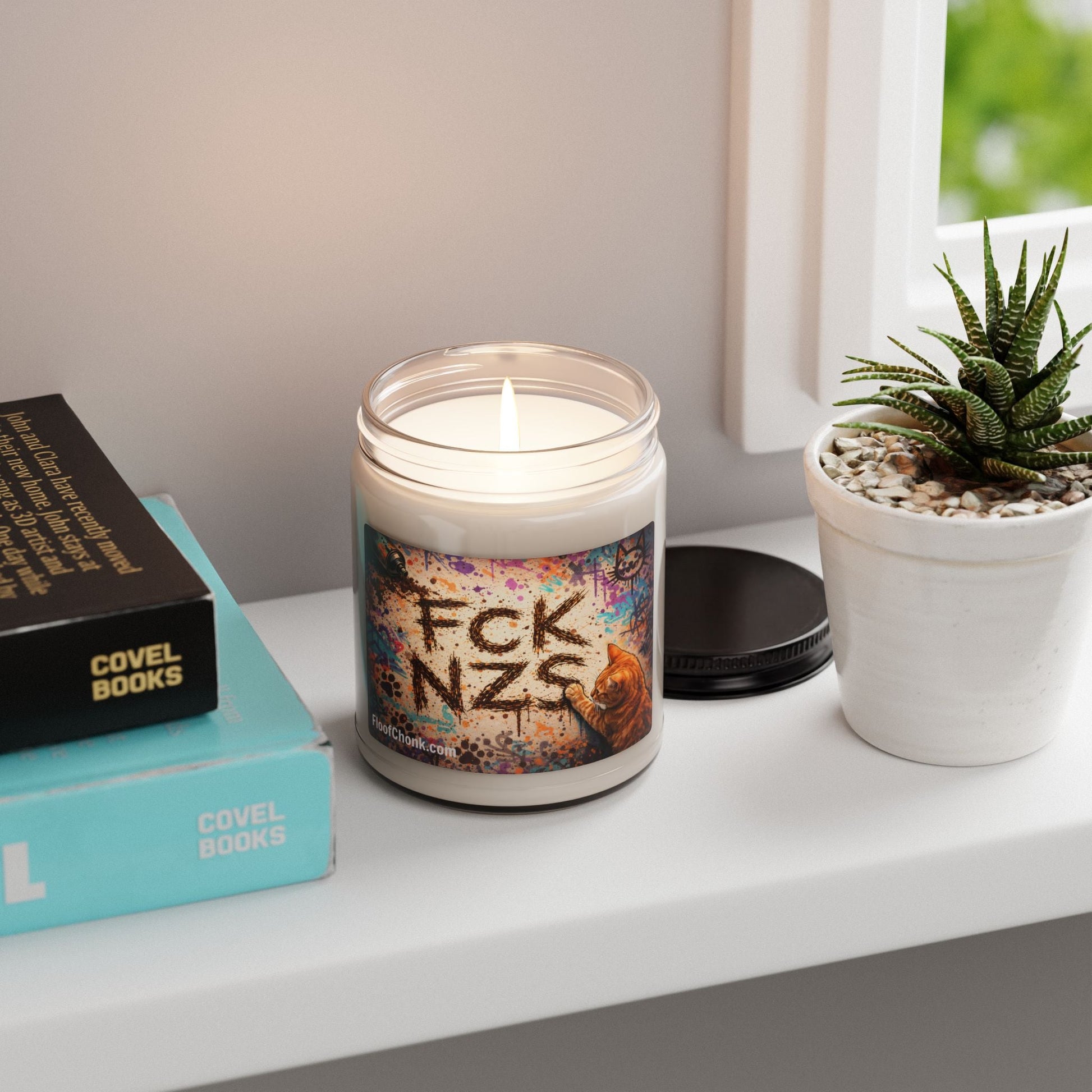 Soy Candle — ‘FCK NZS’ Graffiti Anti - Nazi Scented Candle, 9oz - FloofChonk