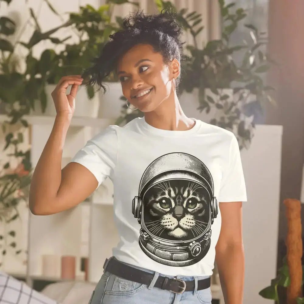 Space Cat Short - Sleeve Unisex T-Shirt - FloofChonk