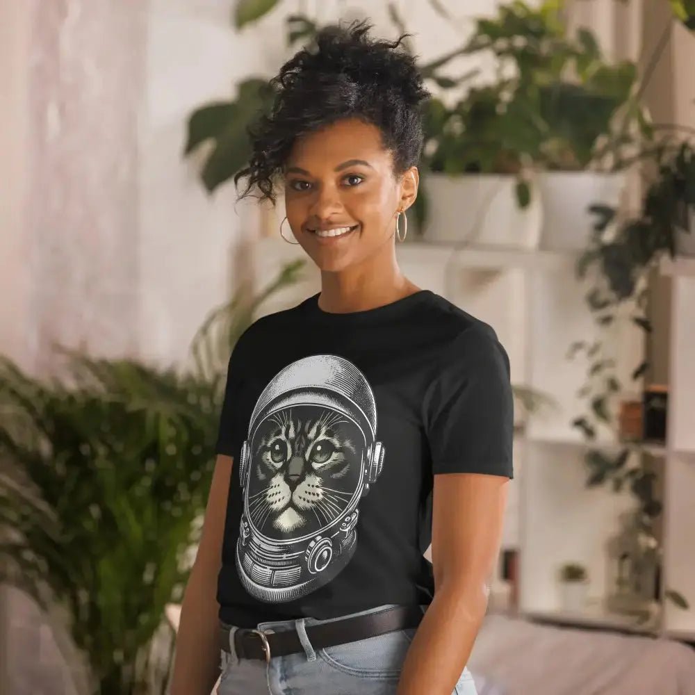 Space Cat Short - Sleeve Unisex T-Shirt - FloofChonk