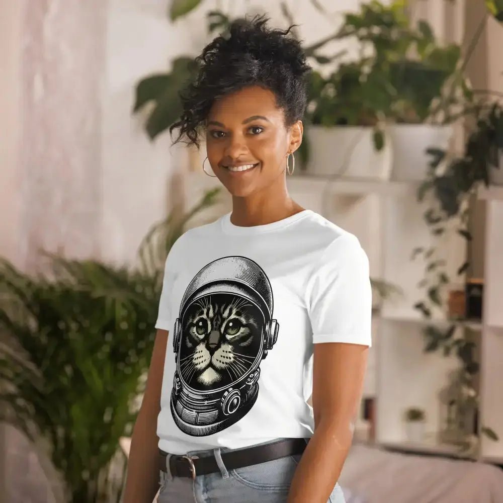 Space Cat Short - Sleeve Unisex T-Shirt - FloofChonk