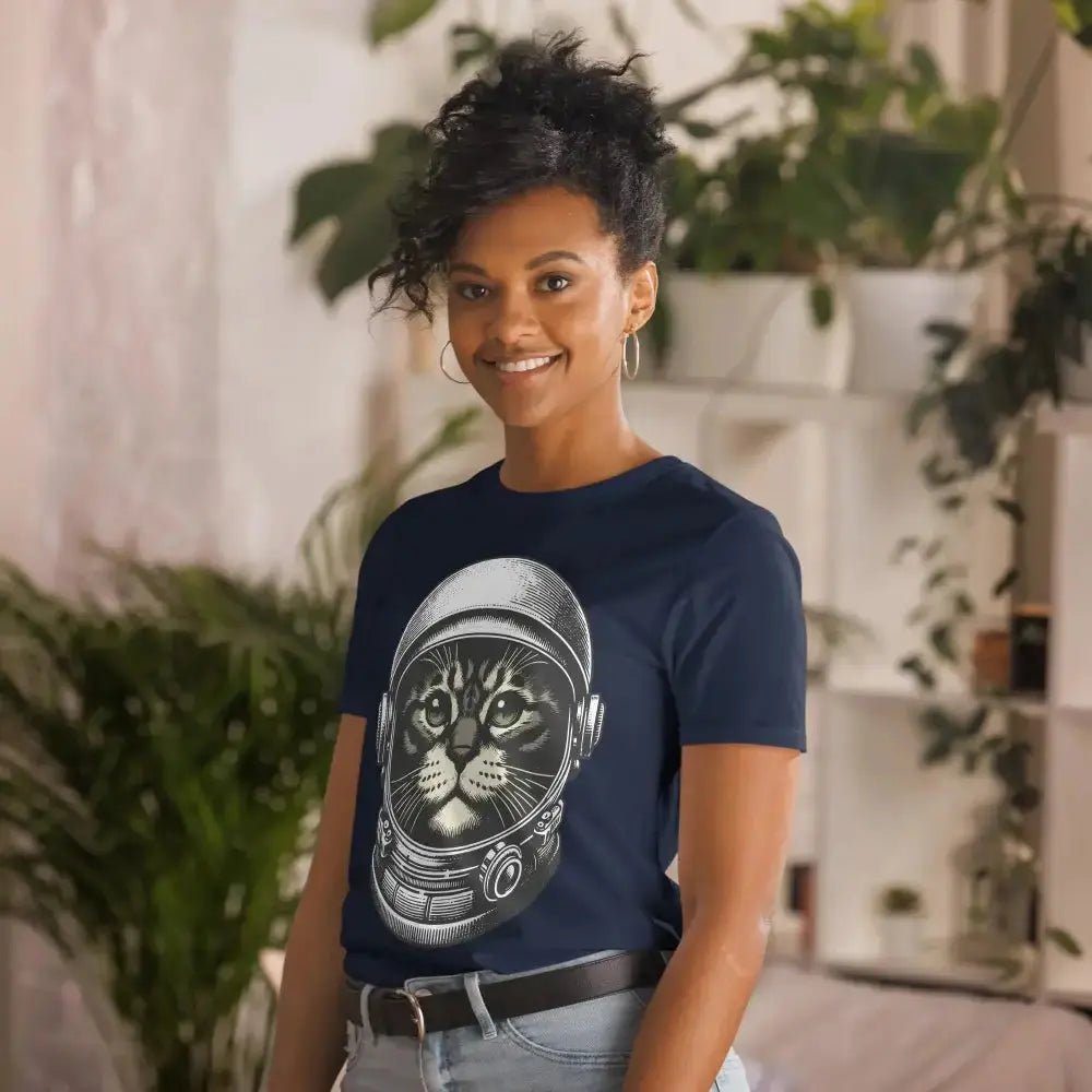 Space Cat Short - Sleeve Unisex T-Shirt - FloofChonk