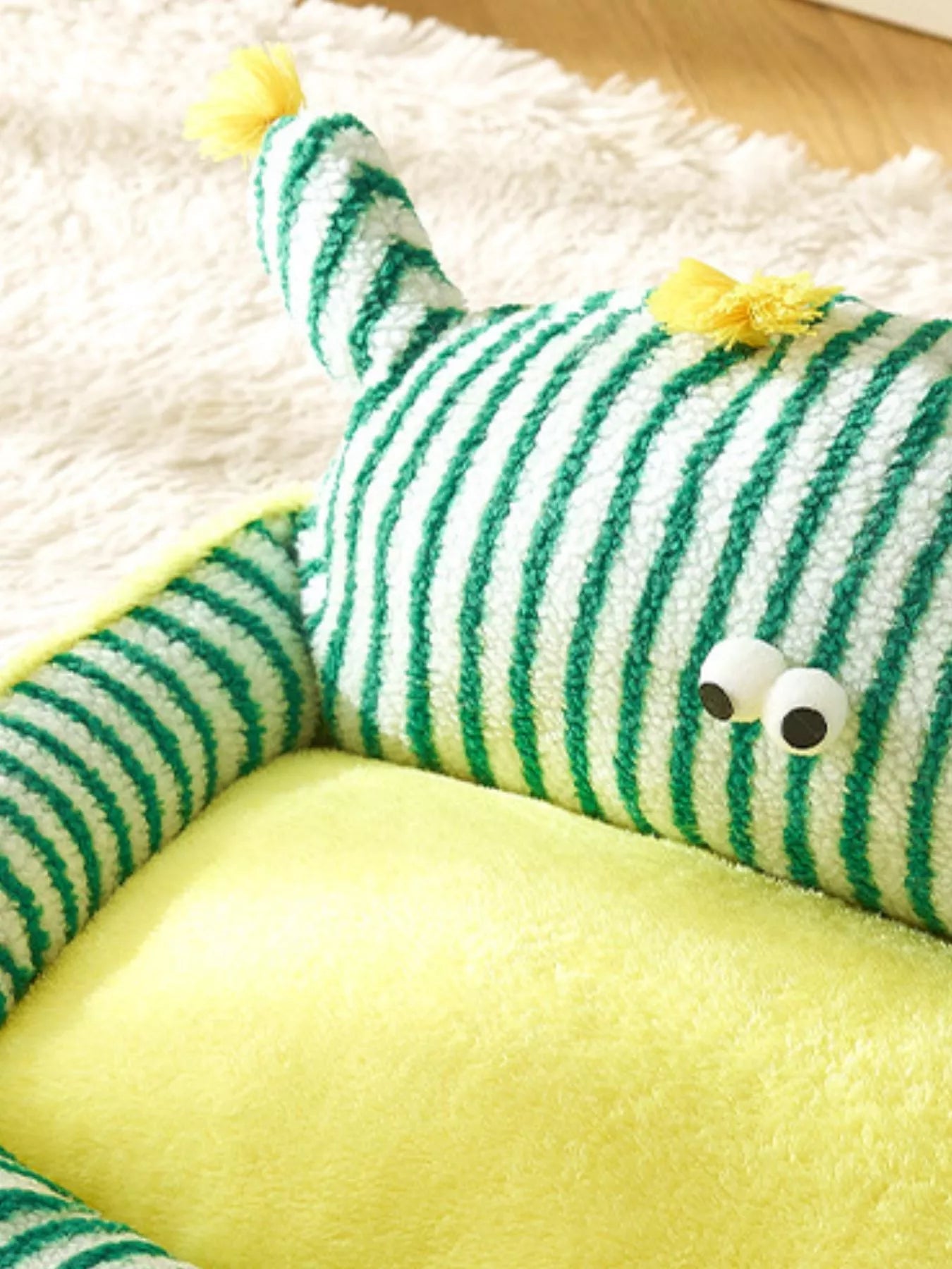 Striped Monster Design Pet Nest - FloofChonk