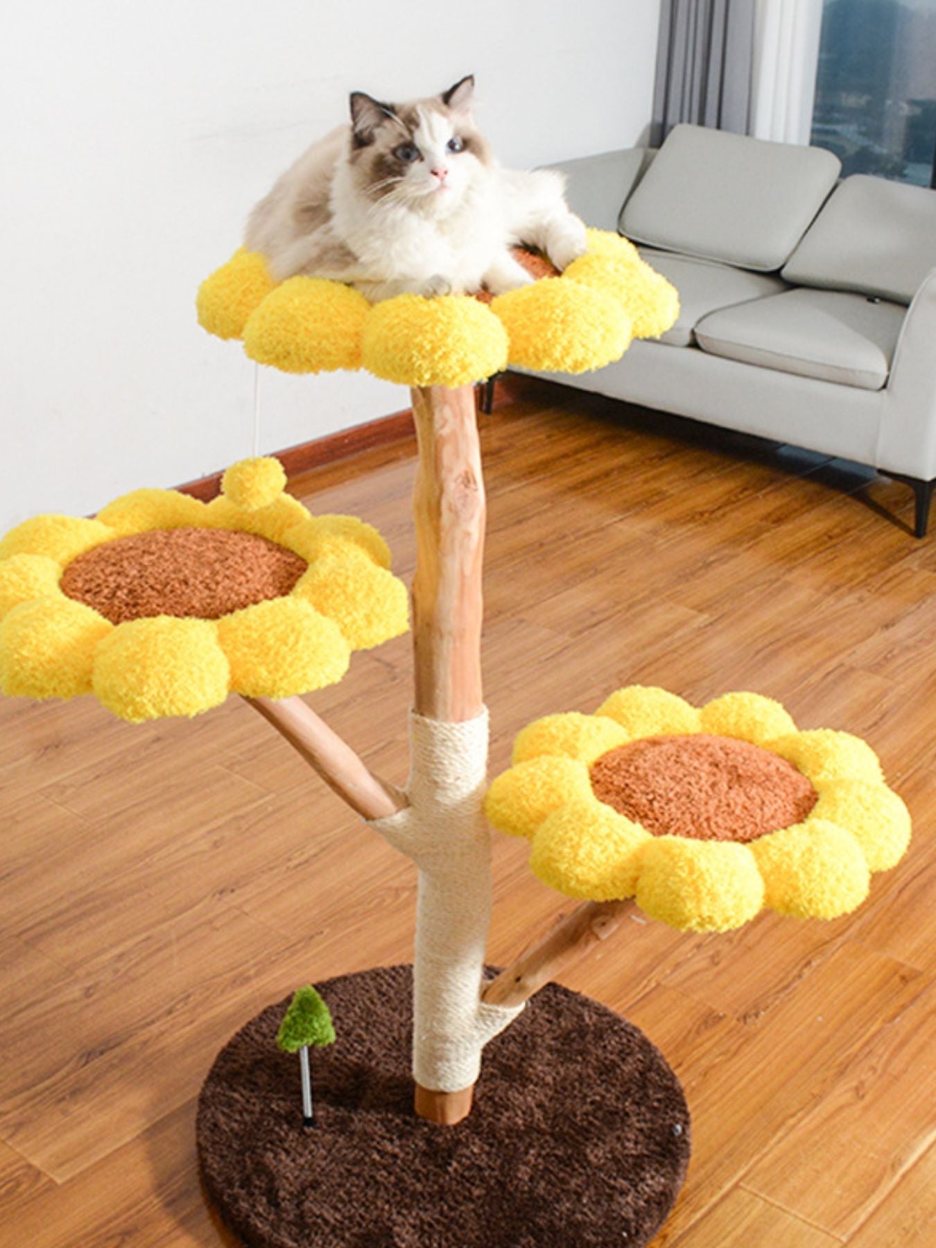 Sunflower Multi - Level Cat Tree & Condo - FloofChonk