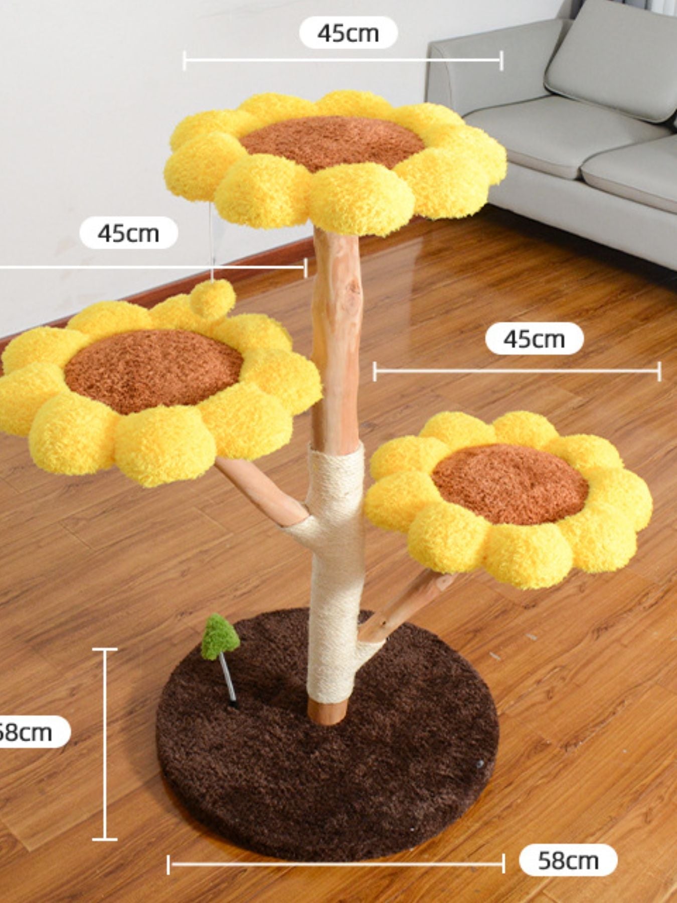 Sunflower Multi - Level Cat Tree & Condo - FloofChonk