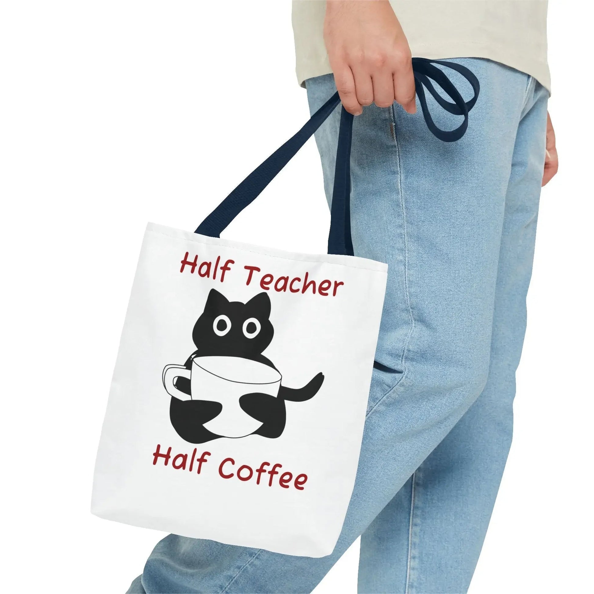Teacher Tote Bag - Half Teacher Half Coffee - FloofChonk