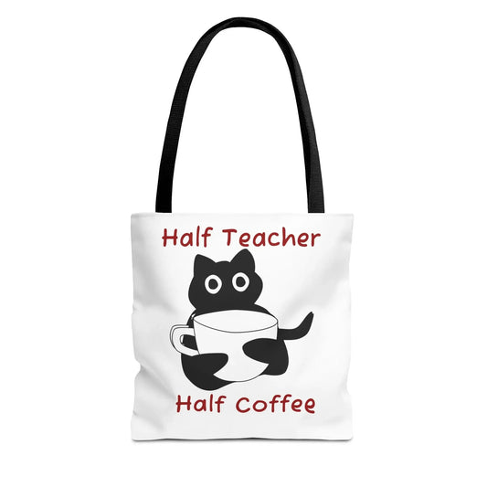 Teacher Tote Bag - Half Teacher Half Coffee - FloofChonk
