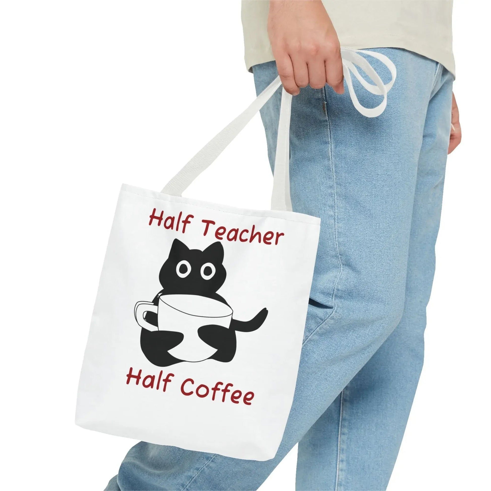 Teacher Tote Bag - Half Teacher Half Coffee - FloofChonk