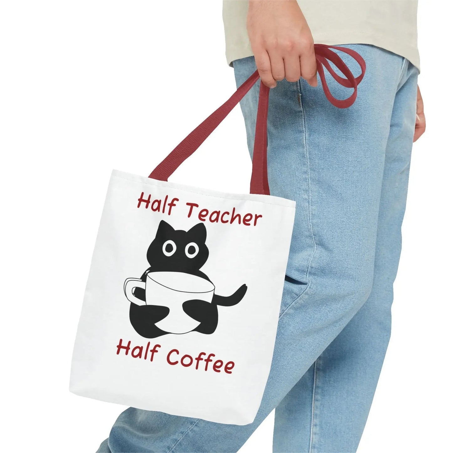 Teacher Tote Bag - Half Teacher Half Coffee - FloofChonk