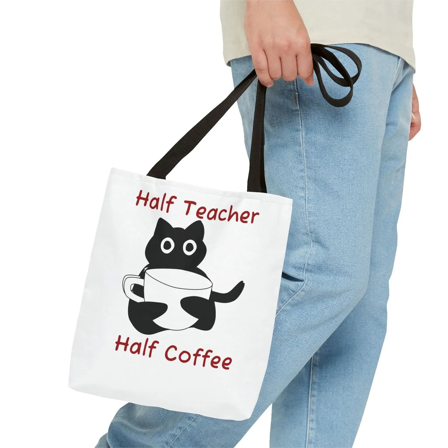 Teacher Tote Bag - Half Teacher Half Coffee - FloofChonk