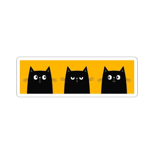 Three Black Cat Kiss - Cut Stickers - FloofChonk