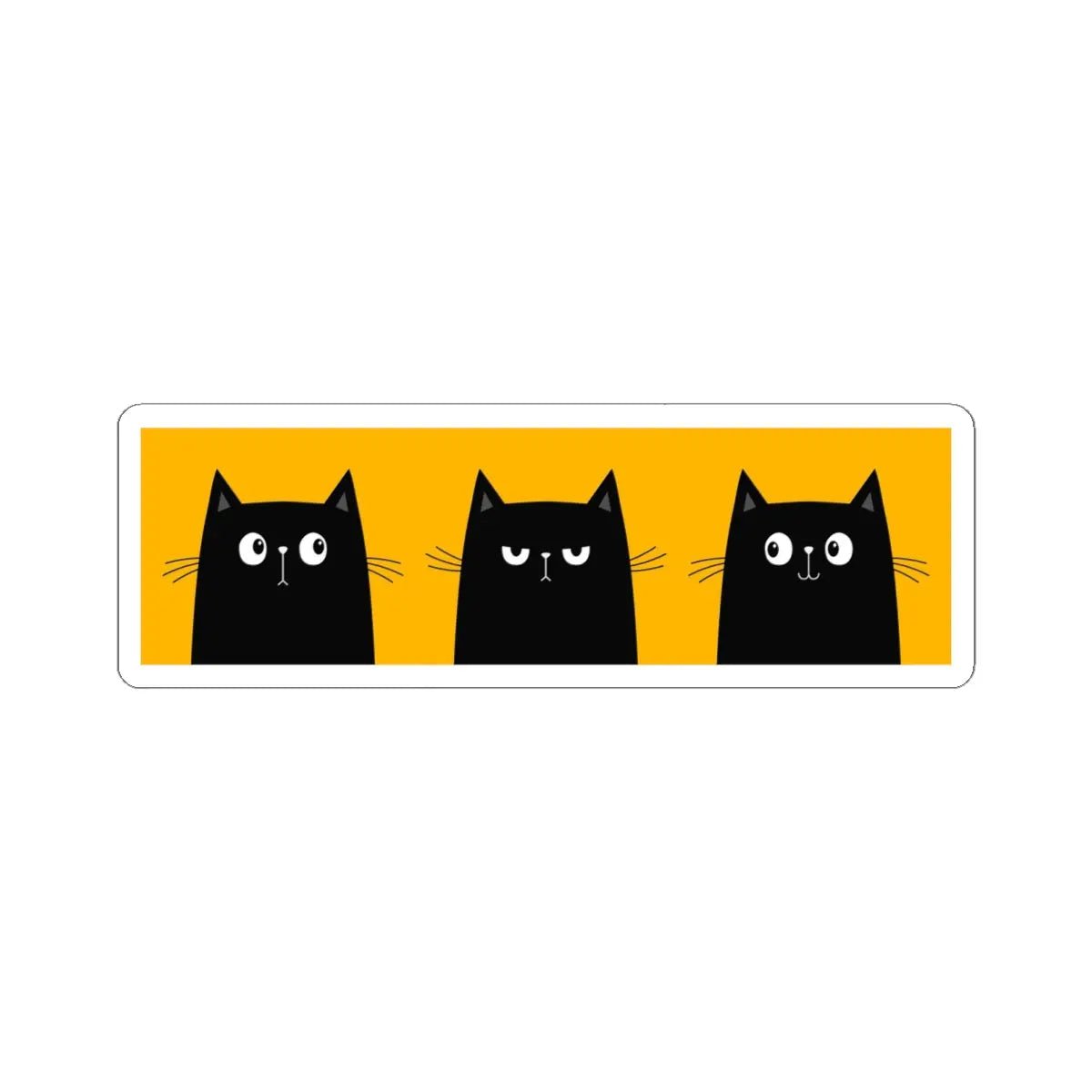 Three Black Cat Kiss - Cut Stickers - FloofChonk