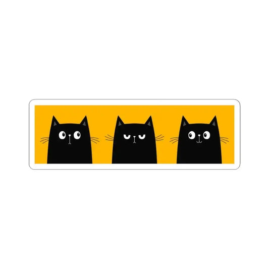 Three Black Cat Kiss - Cut Stickers - FloofChonk