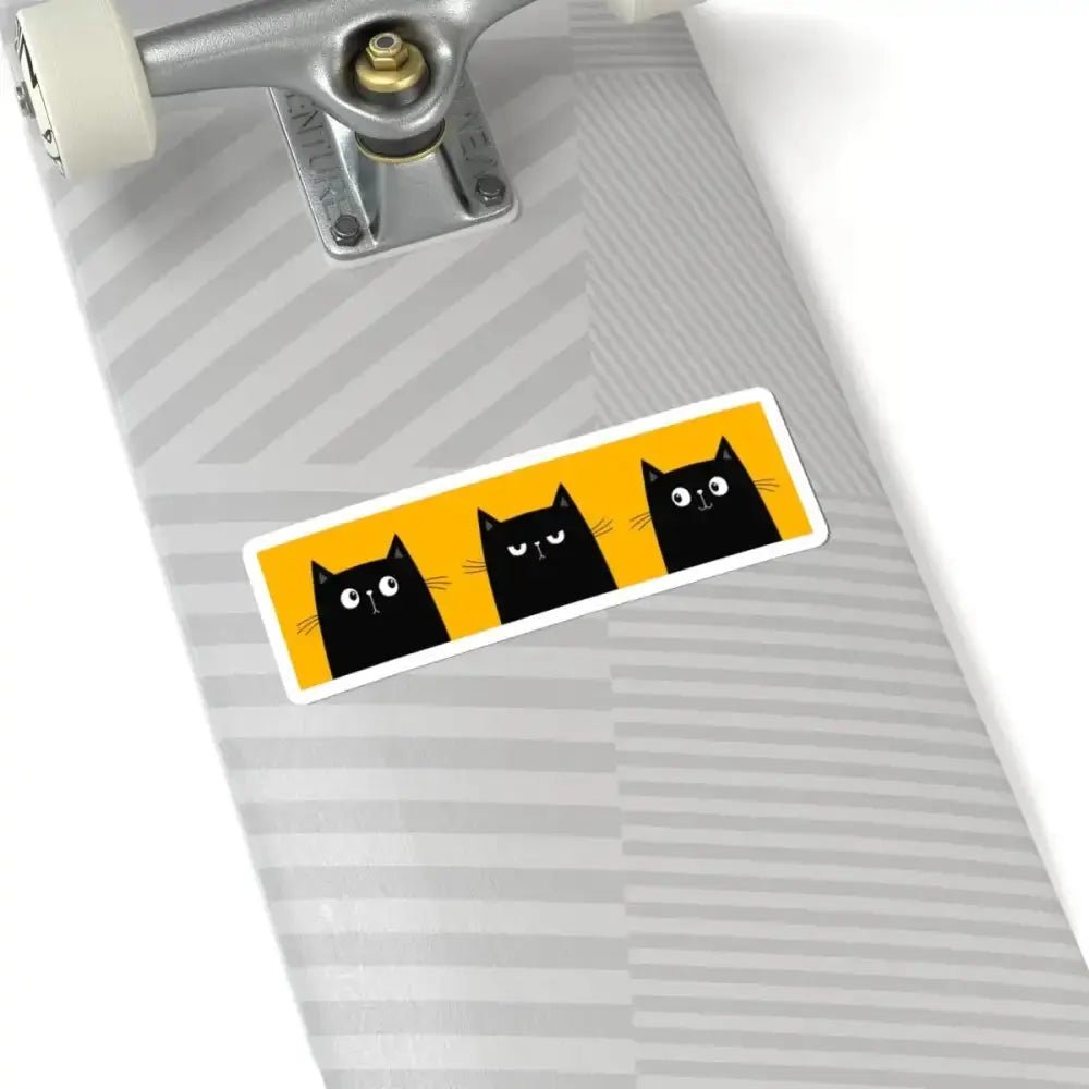 Three Black Cat Kiss - Cut Stickers - FloofChonk