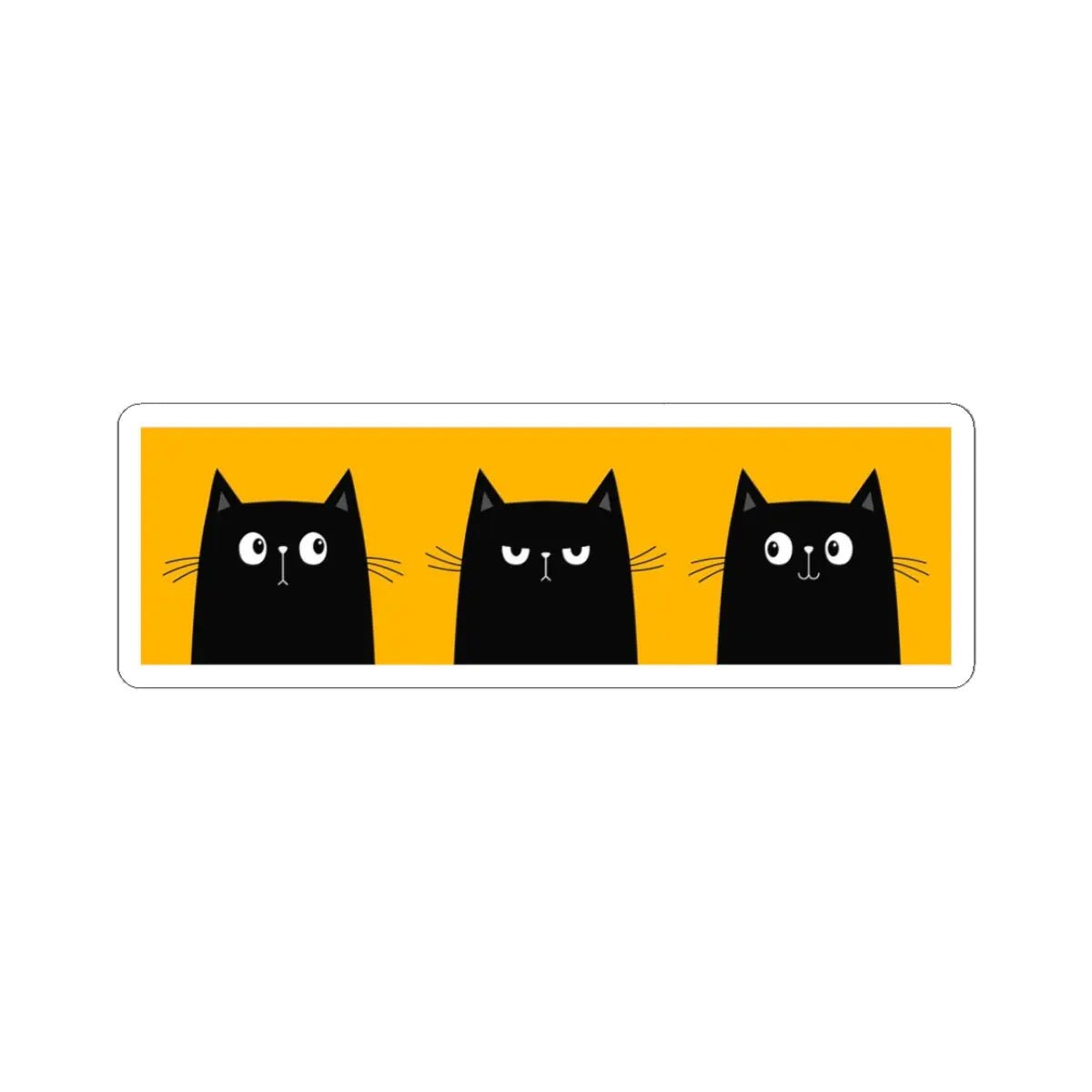 Three Black Cat Kiss - Cut Stickers - FloofChonk