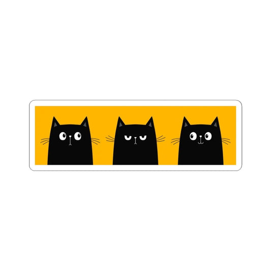 Three Black Cat Kiss - Cut Stickers - FloofChonk