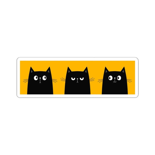 Three Black Cat Kiss - Cut Stickers - FloofChonk