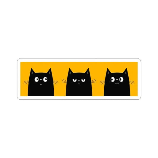 Three Black Cat Kiss - Cut Stickers - FloofChonk