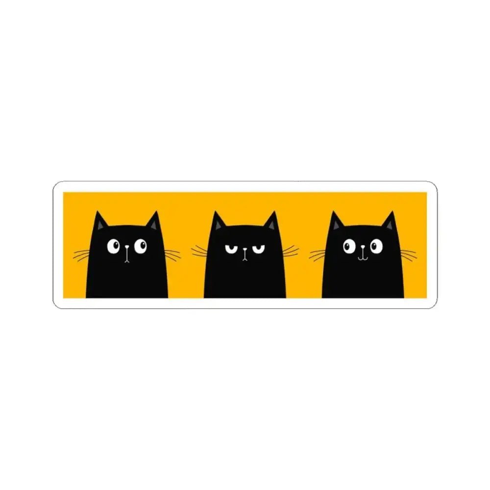 Three Black Cat Kiss - Cut Stickers - FloofChonk