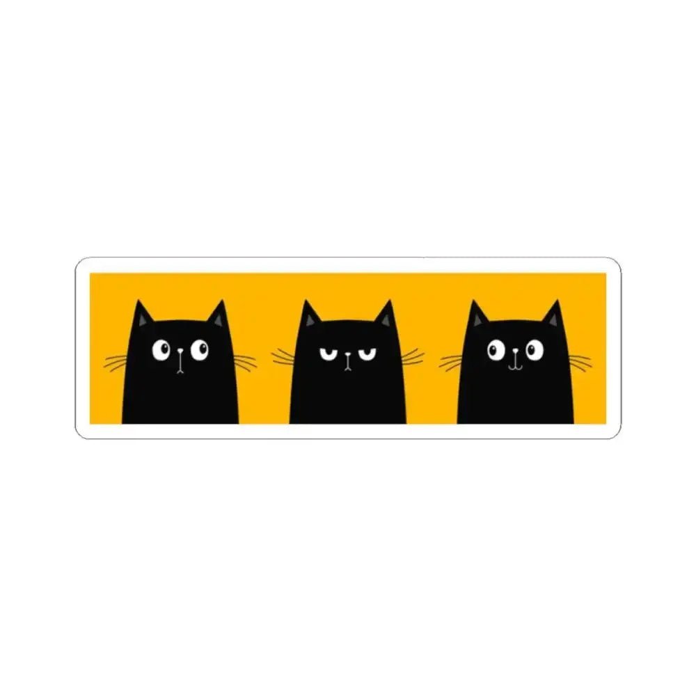 Three Black Cat Kiss - Cut Stickers - FloofChonk