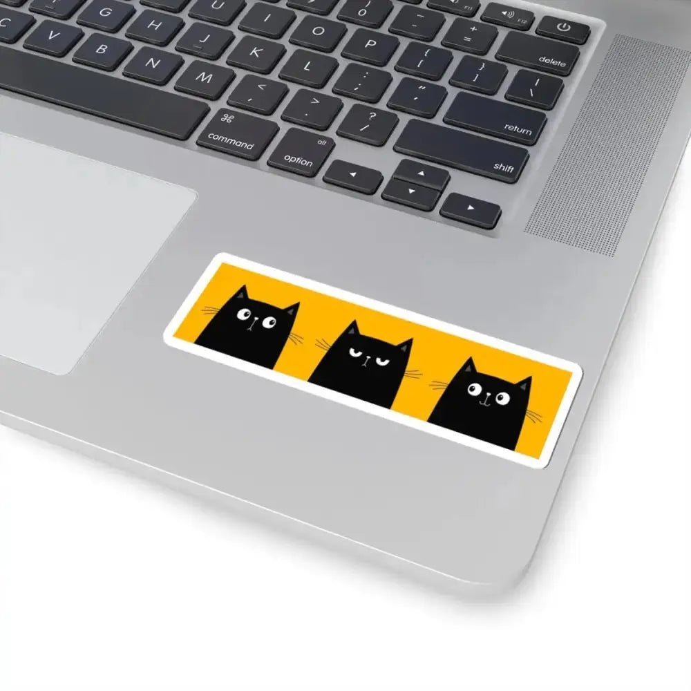 Three Black Cat Kiss - Cut Stickers - FloofChonk