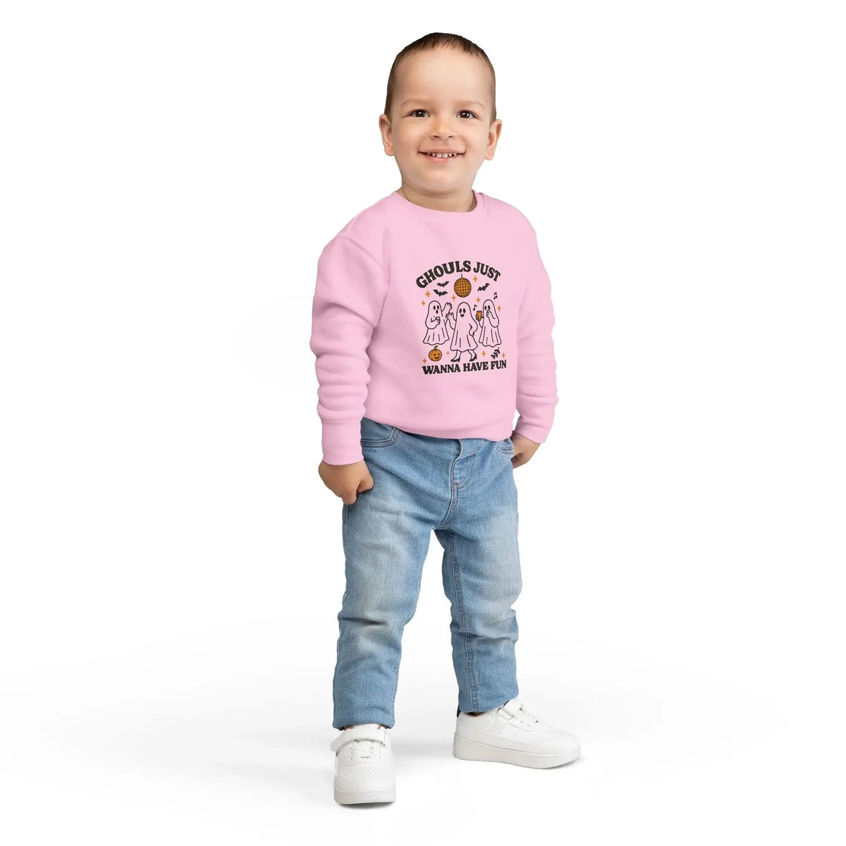 Toddler Ghostly Fun Sweatshirt - Cute Childrens Halloween Apparel - FloofChonk