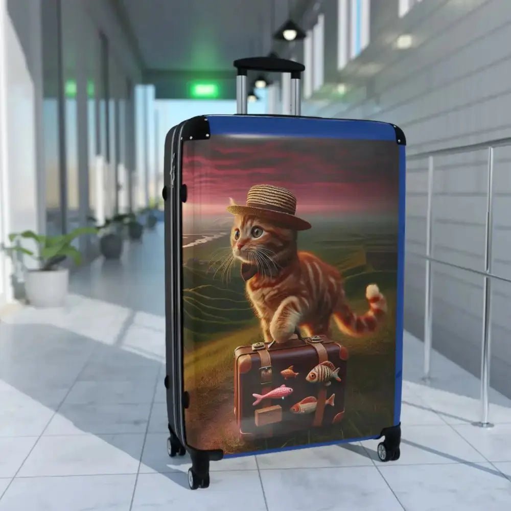 Travel Cat Suitcase, Cute Cat Luggage, Pet Lover's Travel Bag - FloofChonk