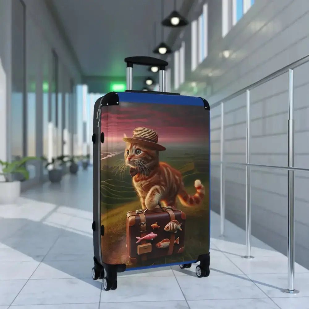 Travel Cat Suitcase, Cute Cat Luggage, Pet Lover's Travel Bag - FloofChonk
