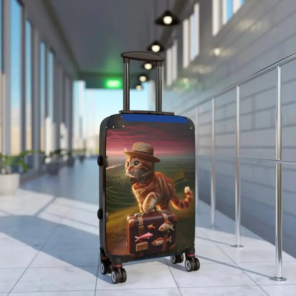Travel Cat Suitcase, Cute Cat Luggage, Pet Lover's Travel Bag - FloofChonk