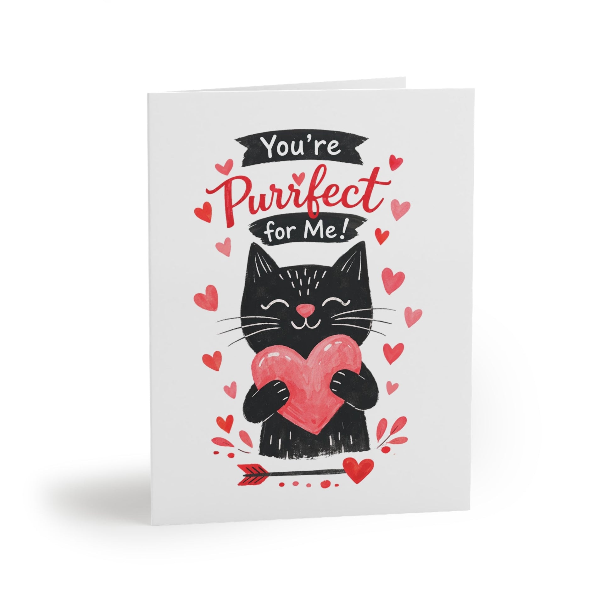 Valentine Cat Greeting Cards — “You’re Purrfect for Me” Love Card Set (8/16/24) - FloofChonk