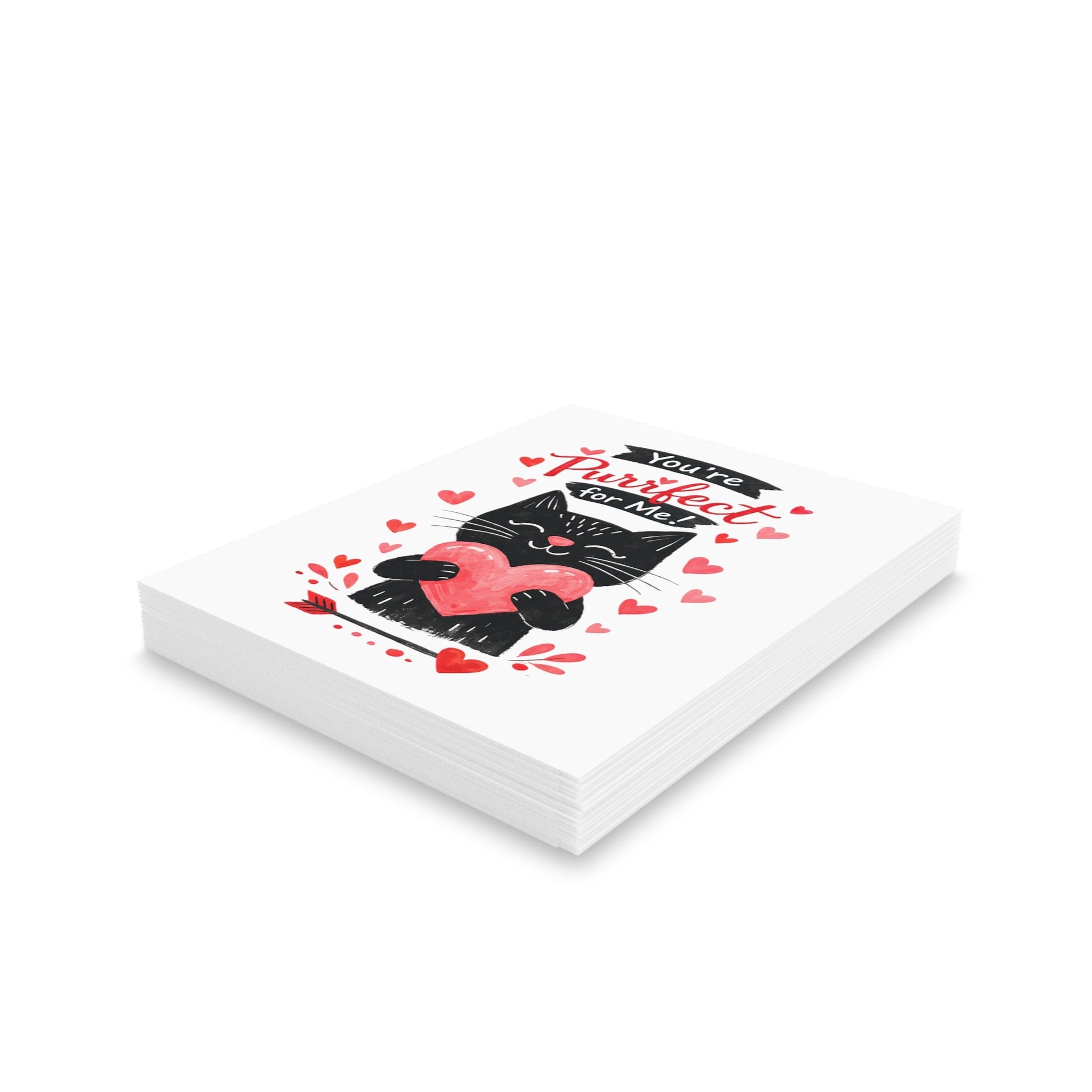 Valentine Cat Greeting Cards — “You’re Purrfect for Me” Love Card Set (8/16/24) - FloofChonk
