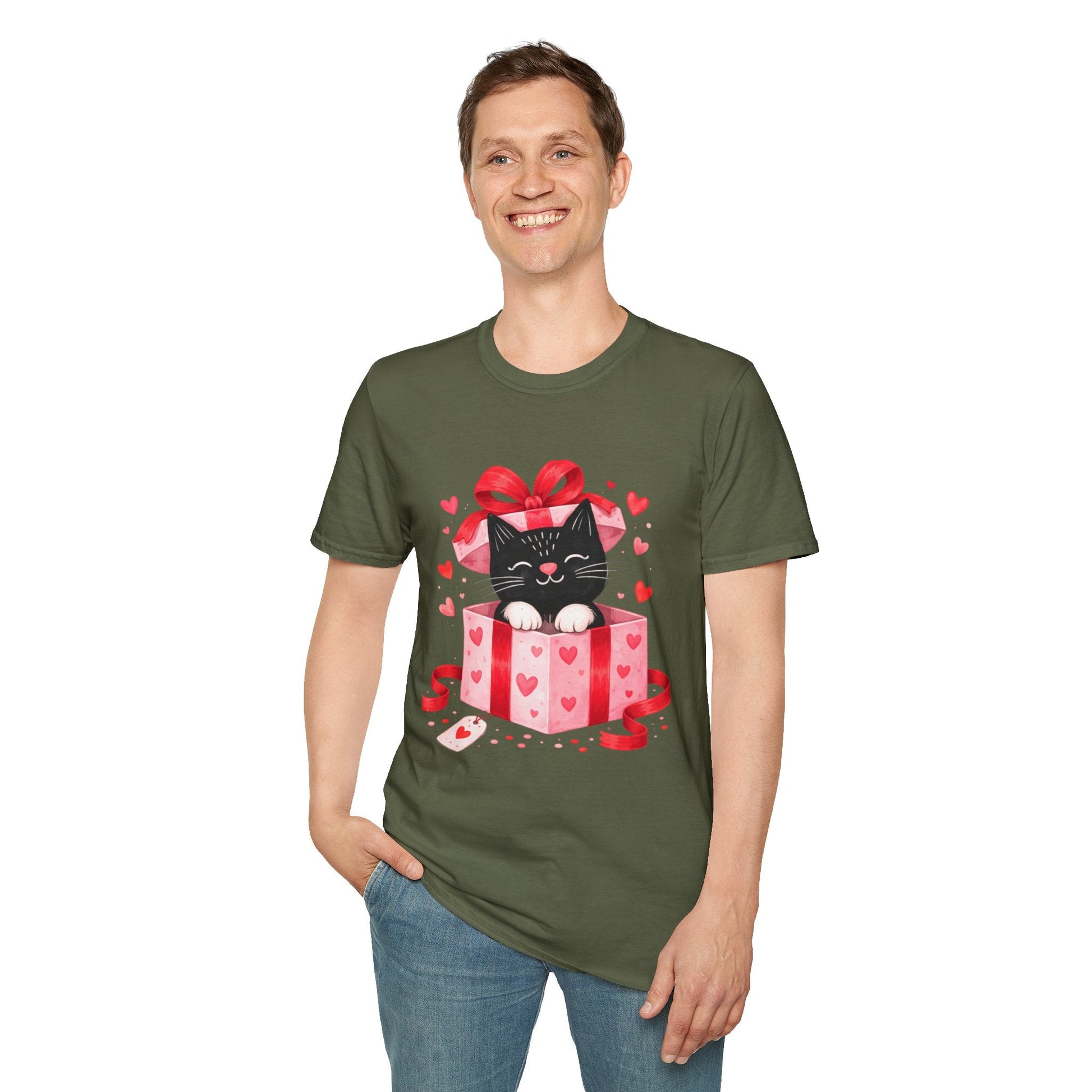 Valentine Kitty Gift Box T-Shirt - FloofChonk