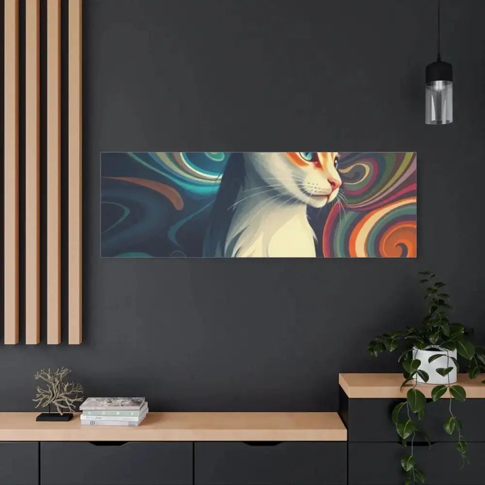 Vibrant Cat Canvas Art - Eye - catching Home Décor for Cat Lovers - FloofChonk