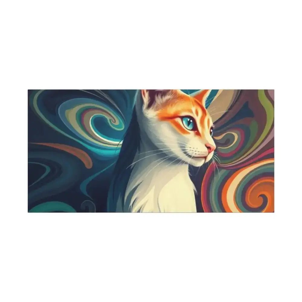 Vibrant Cat Canvas Art - Eye - catching Home Décor for Cat Lovers - FloofChonk