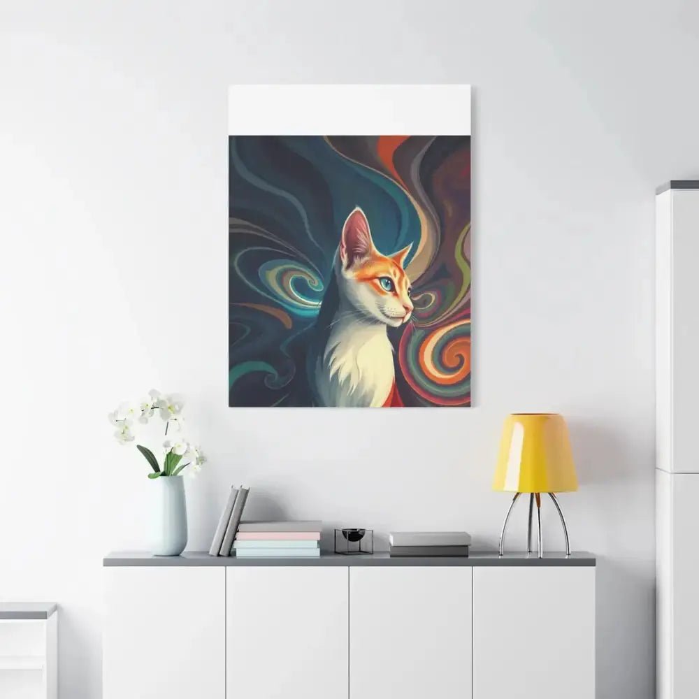 Vibrant Cat Canvas Art - Eye - catching Home Décor for Cat Lovers - FloofChonk