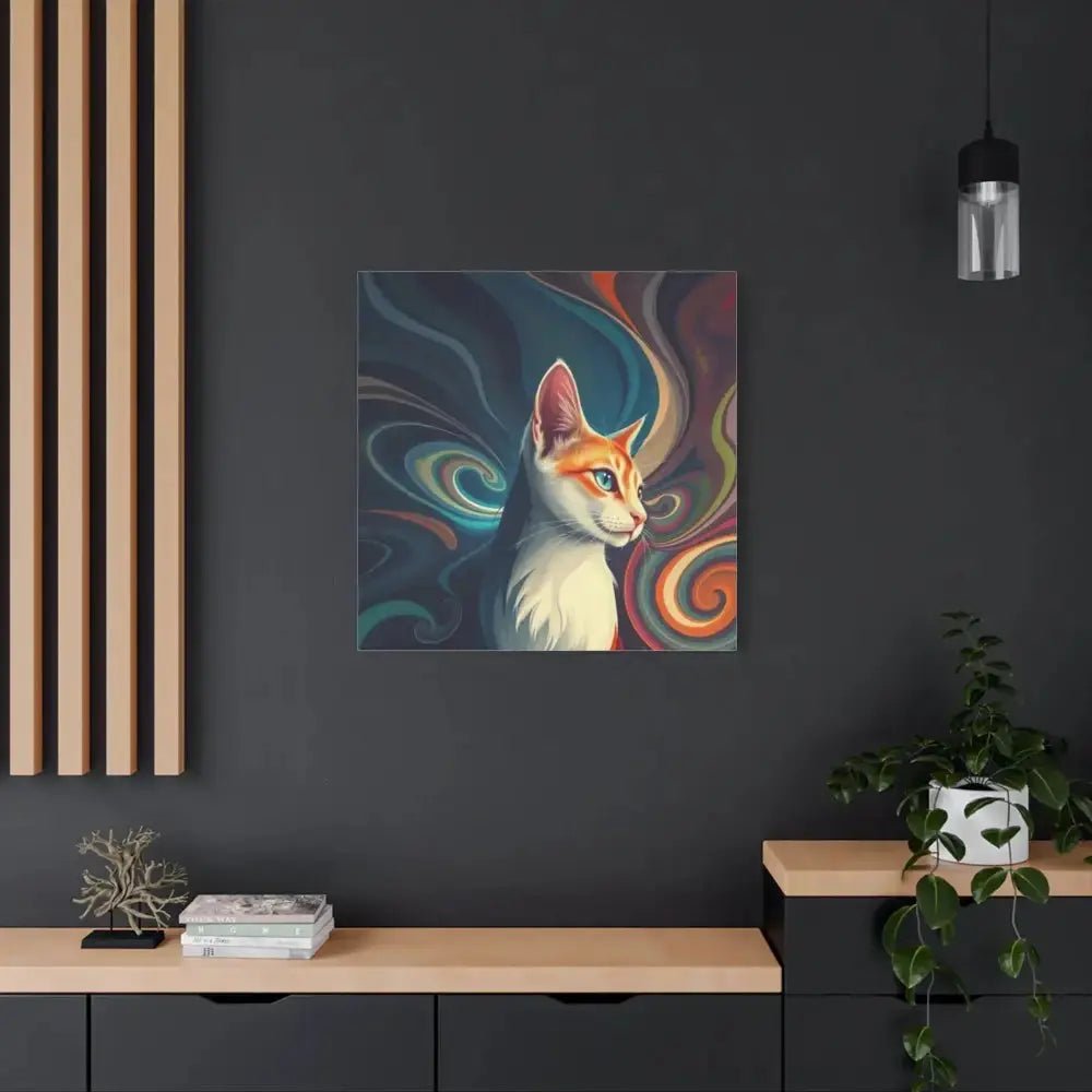 Vibrant Cat Canvas Art - Eye - catching Home Décor for Cat Lovers - FloofChonk