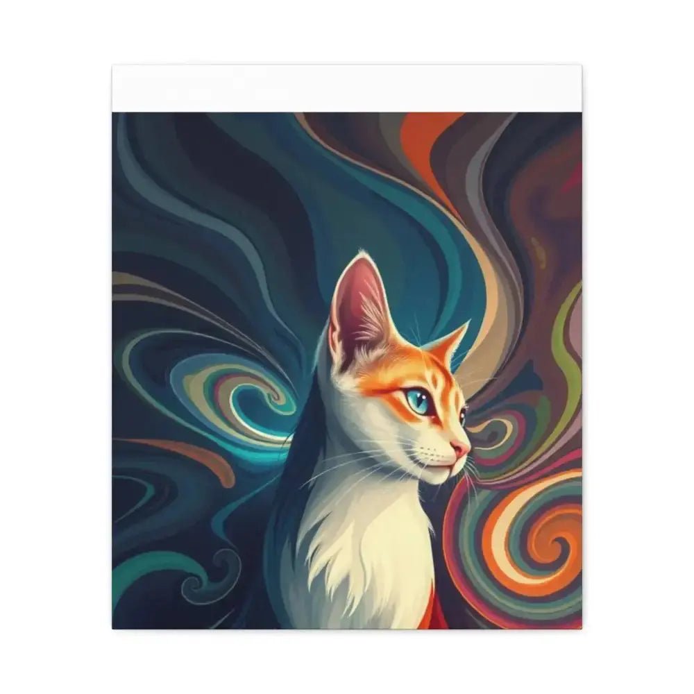 Vibrant Cat Canvas Art - Eye - catching Home Décor for Cat Lovers - FloofChonk