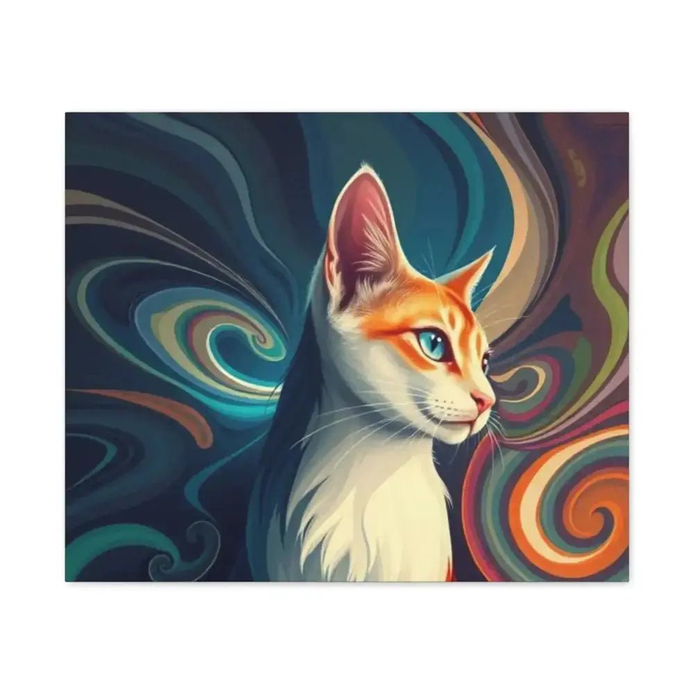 Vibrant Cat Canvas Art - Eye - catching Home Décor for Cat Lovers - FloofChonk