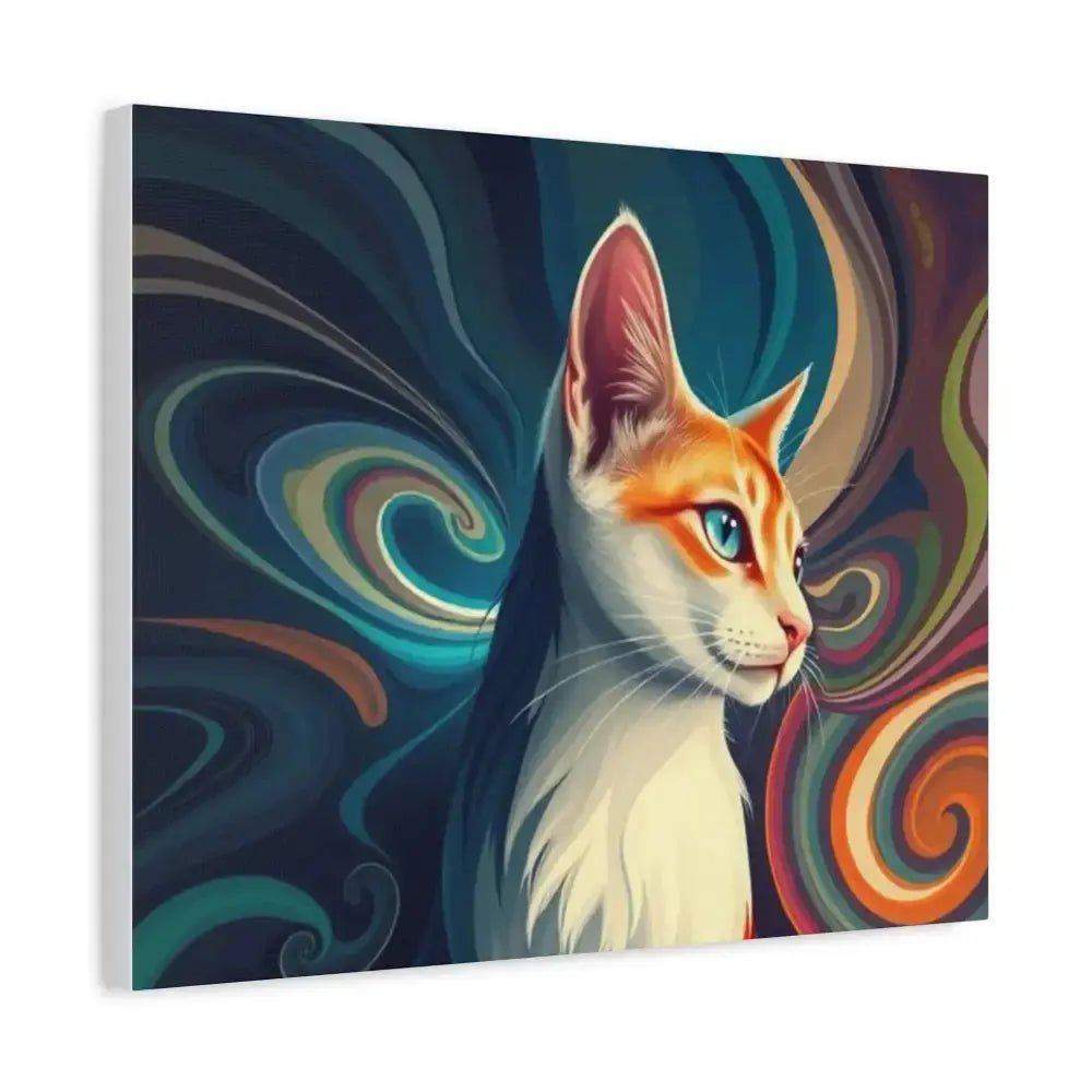 Vibrant Cat Canvas Art - Eye - catching Home Décor for Cat Lovers - FloofChonk