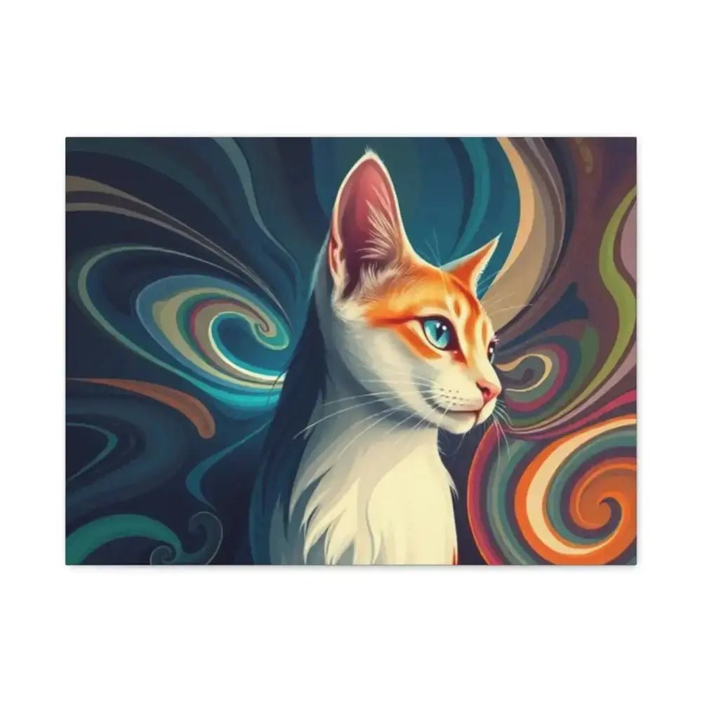 Vibrant Cat Canvas Art - Eye - catching Home Décor for Cat Lovers - FloofChonk