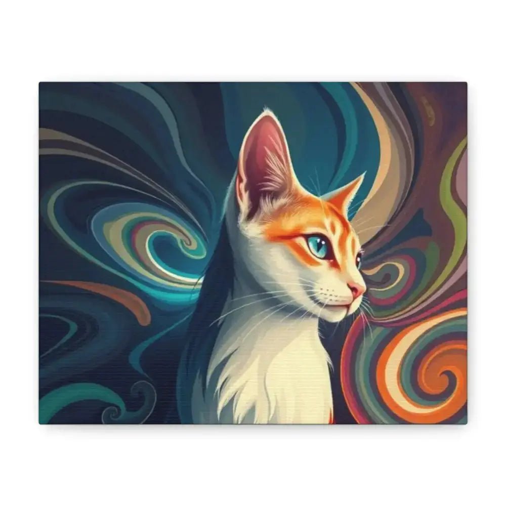 Vibrant Cat Canvas Art - Eye - catching Home Décor for Cat Lovers - FloofChonk
