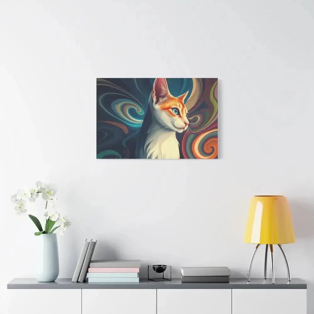 Vibrant Cat Canvas Art - Eye - catching Home Décor for Cat Lovers - FloofChonk