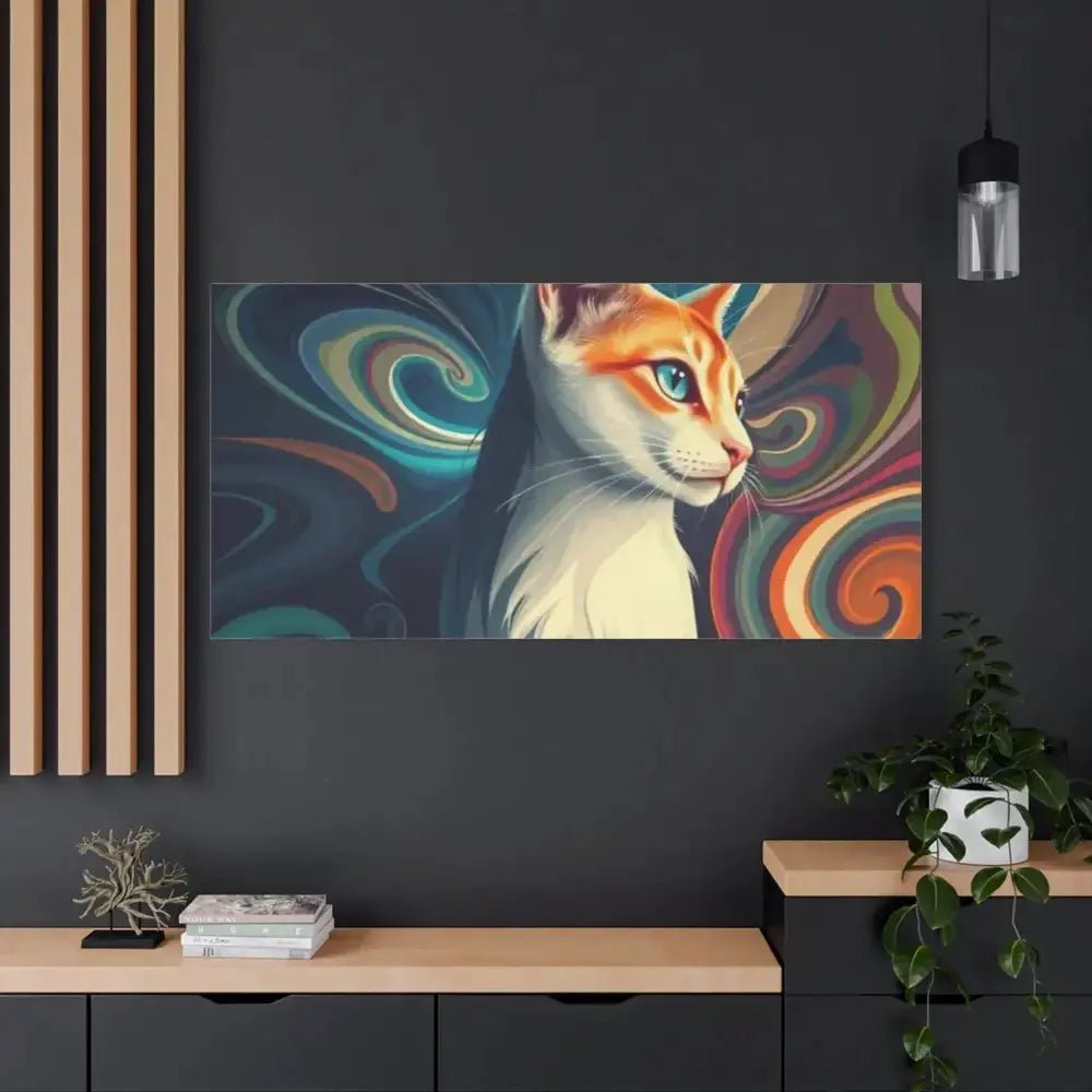 Vibrant Cat Canvas Art - Eye - catching Home Décor for Cat Lovers - FloofChonk