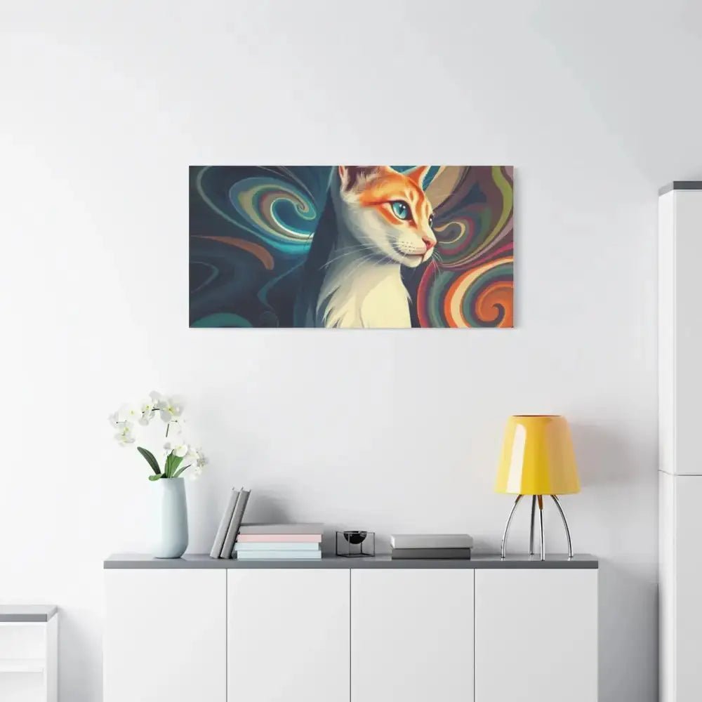 Vibrant Cat Canvas Art - Eye - catching Home Décor for Cat Lovers - FloofChonk