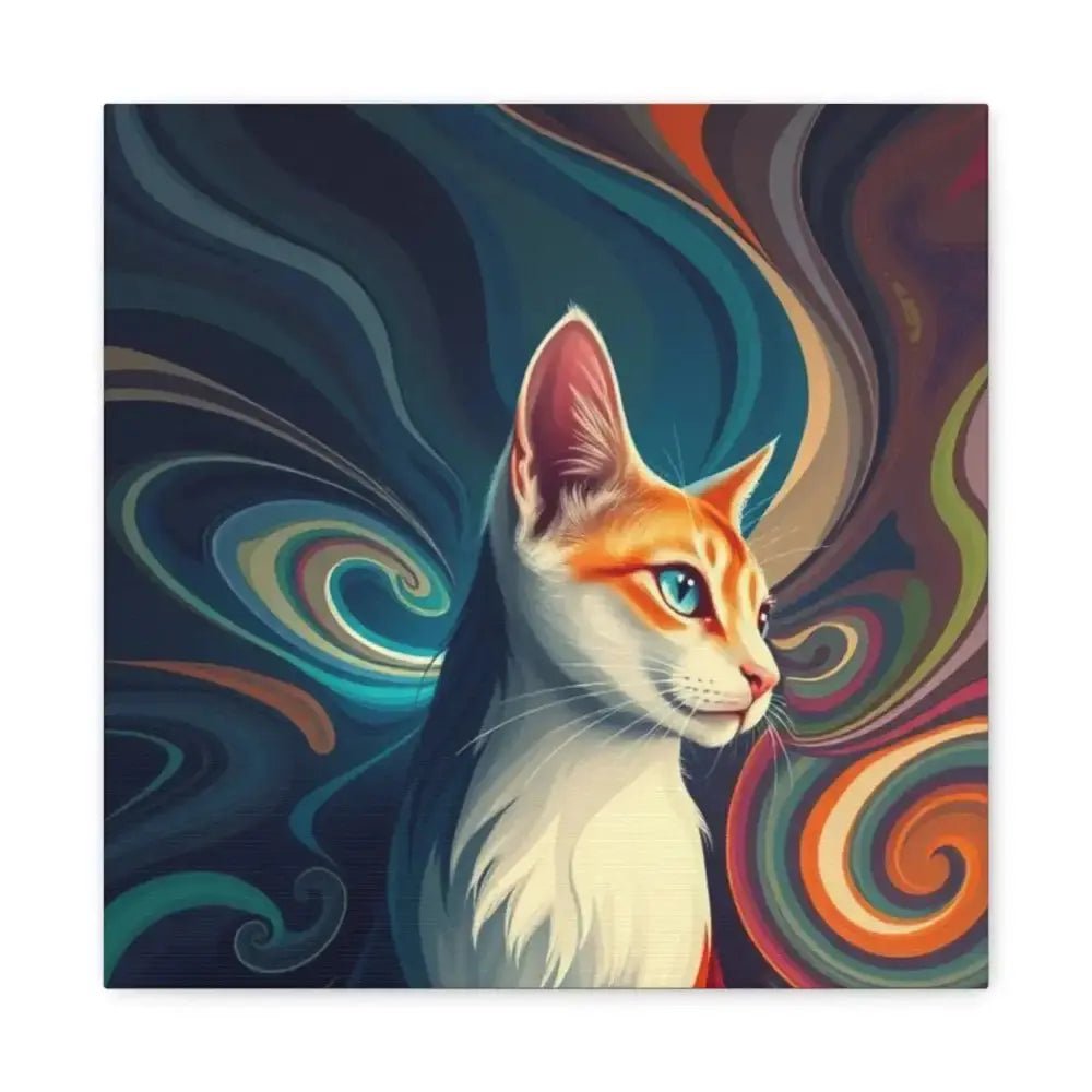 Vibrant Cat Canvas Art - Eye - catching Home Décor for Cat Lovers - FloofChonk